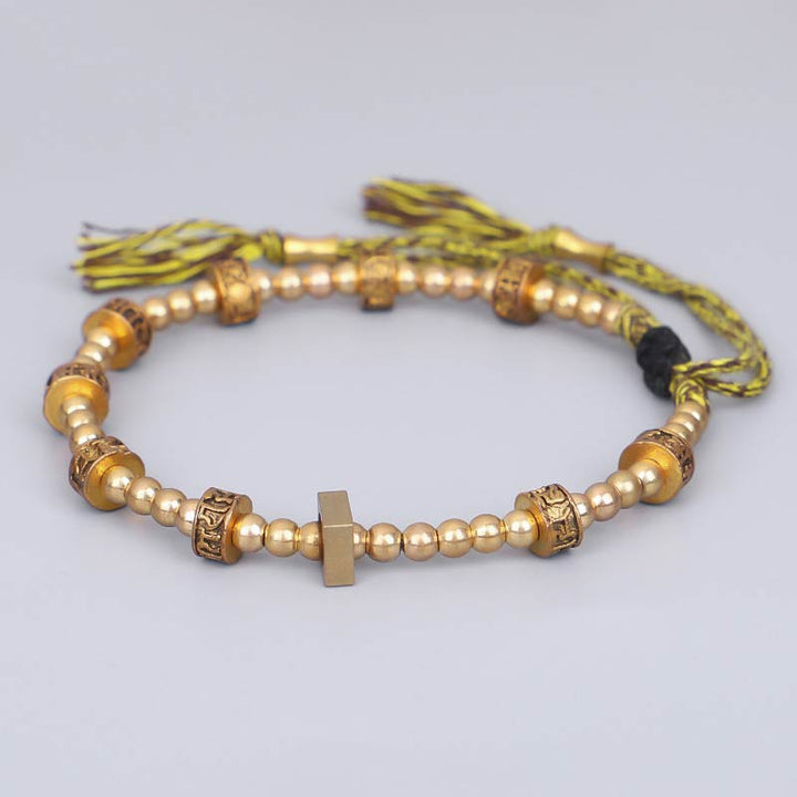 Pulsera de riqueza con seis palabras verdaderas de maldición tibetana de Buddha Stones