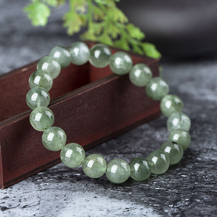Pulsera de riqueza de bendición de cristal verde natural con Buddha Stones