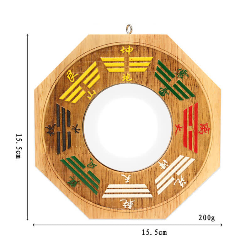 Espejo de mapa de energía de equilibrio de madera de melocotón con mapa de Bagua de Feng Shui - image 8