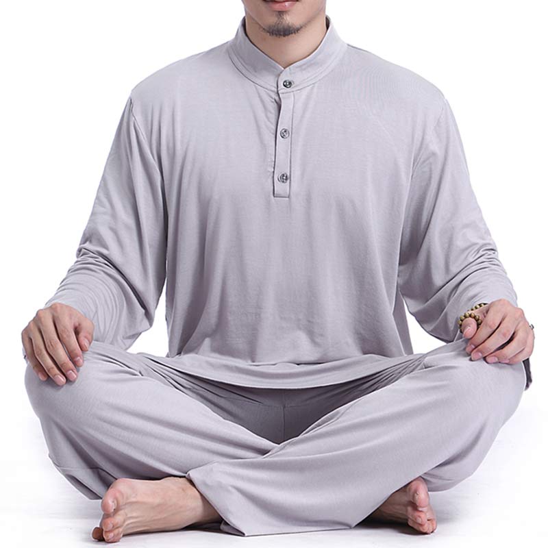 Conjunto de ropa para hombre, Buddha Stones , meditación, oración, Zen espiritual, Tai Chi, práctica de Yoga - Gris - US/UK/AU44，EU54 (3XL) - image 0