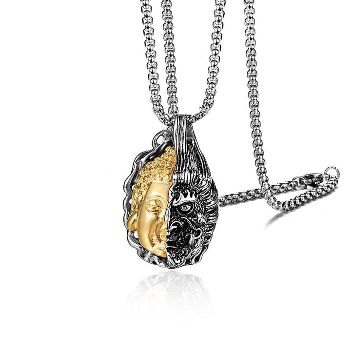 Collar Poderoso Buddha Stones Mitad Buda Mitad Diablo