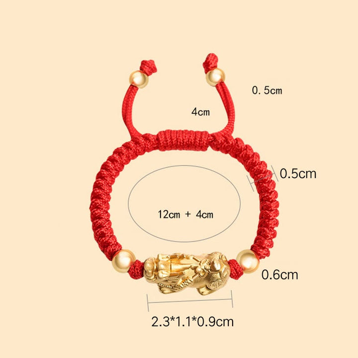 Pulsera de plata de ley 999 con Buddha Stones PiXiu Wealth King Kong con nudo trenzado para niños - image 8