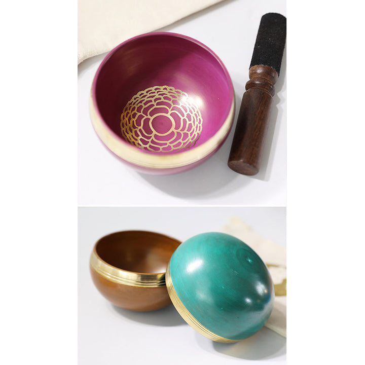 Cuenco con sonido tibetano de Buddha Stones hecho a mano para curación de chakras y meditación de atención plena, juego de cuencos para cantar