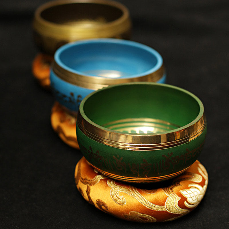 Cuenco con sonido de meditación tibetana, Buddha Stones , hecho a mano, para curación y atención plena, protección, juego de cuencos para cantar