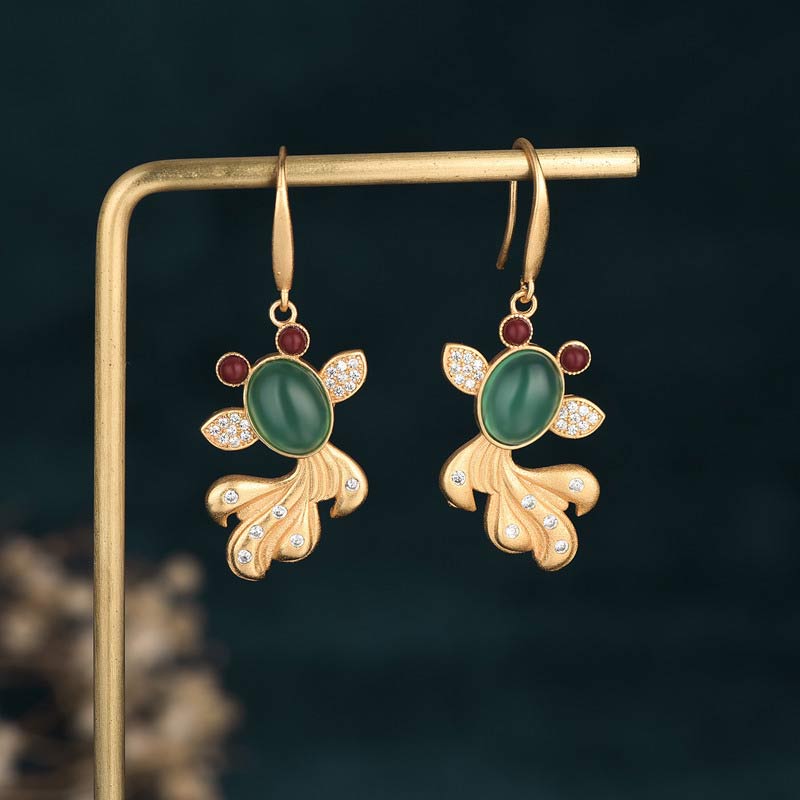 Pendientes FengShui Jade Koi Fortune