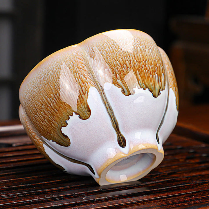 Buddha Stones, 6 uds., patrón de pétalos de flor de ciruelo, horno chino Jianzhan, cambio de taza de té de cerámica, tazón de té de Kung Fu con caja de regalo