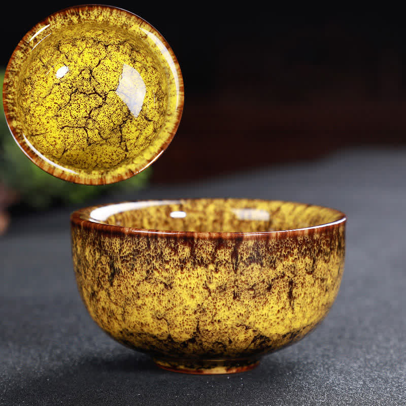 Tazas de té de cerámica coloridas con Buddha Stones para el hogar y la oficina - Oro - image 81