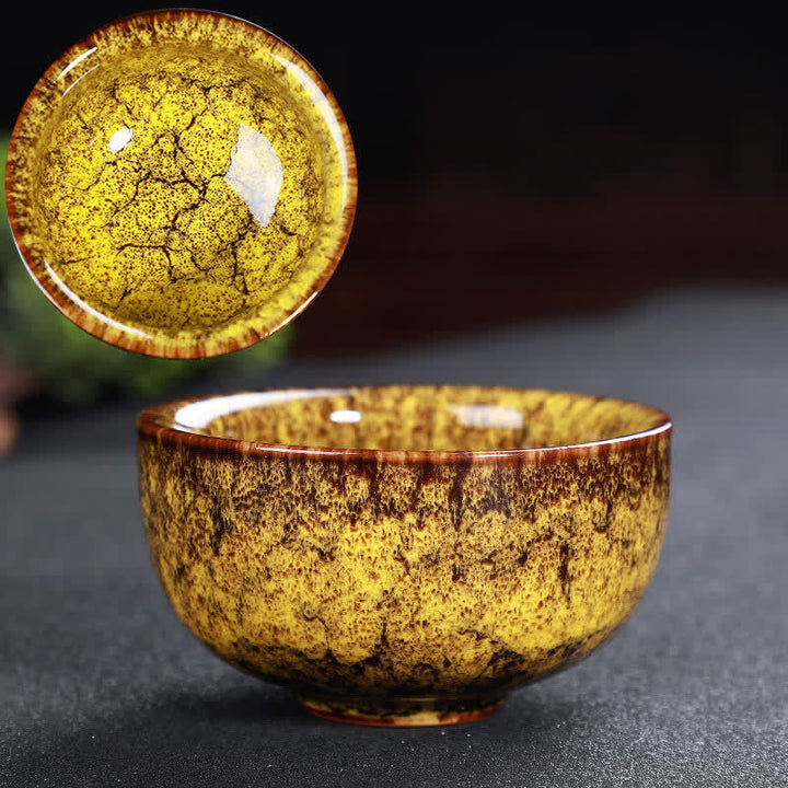 Tazas de té de cerámica coloridas con Buddha Stones para el hogar y la oficina