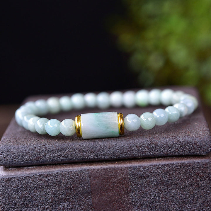 Pulsera de prosperidad de la suerte de jade natural con Buddha Stones