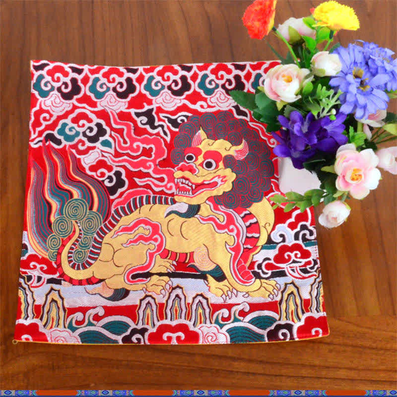 Estera de altar de oración Fengshui Kirin, estera con símbolo auspicioso para meditación curativa