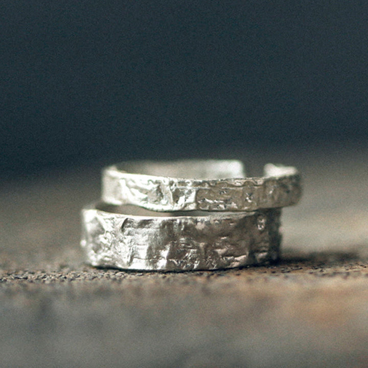 Anillo de pareja de bendición de diseño simple de plata de ley 925