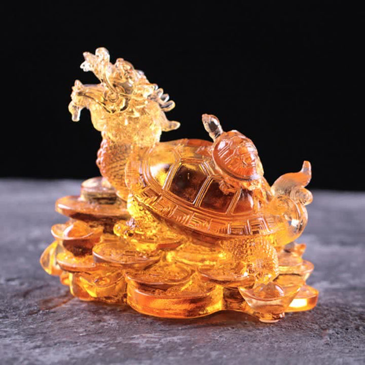 Buddha Stones Feng Shui, monedas de tortuga dragón hechas a mano, pieza de arte de la suerte de cristal Liuli, decoración para el hogar y la Oficina - image 16
