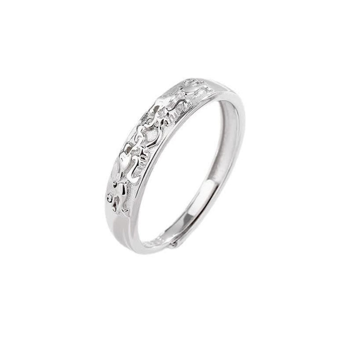 Anillo de pareja ajustable PiXiu Balance de plata de ley 925 con Buddha Stones