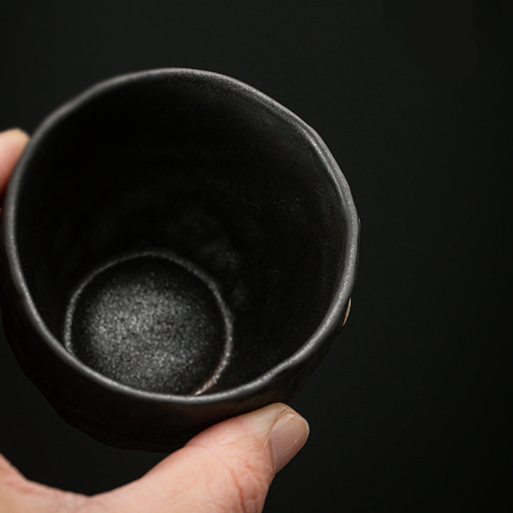 Taza de té de cerámica con Buddha Stones, hoja de vaina de loto, flor, nubes propicias, taza de té de Kung Fu