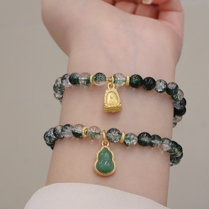 Buddha Stones con forma de calabaza de confianza fantasma verde natural con piedras de Buda