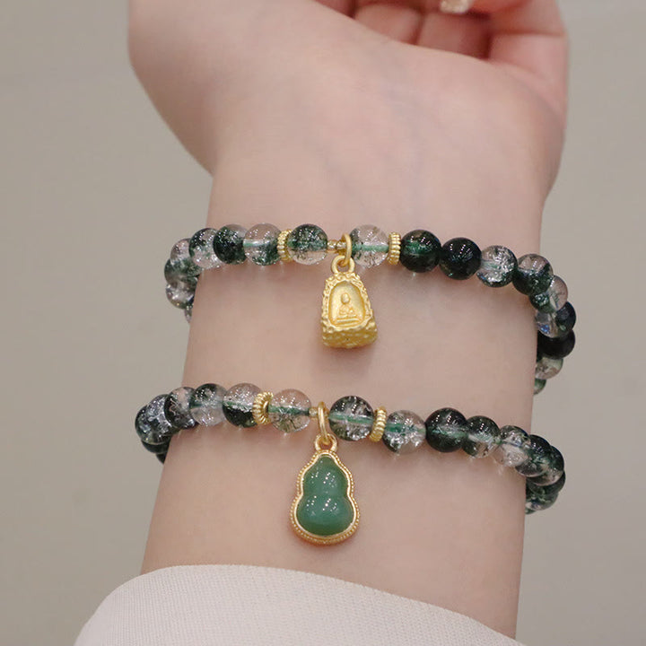 Buddha Stones con forma de calabaza de confianza fantasma verde natural con piedras de Buda