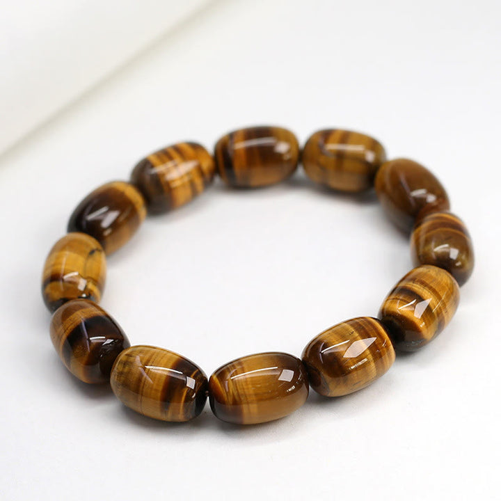 Pulsera de fuerza de voluntad de integridad de piedra de ojo de tigre natural de Buddha Stones
