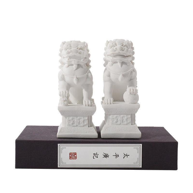 Estatua de León, decoración de resina para el hogar y la Oficina, 2 uds. - Un par de leones blancos - image 3