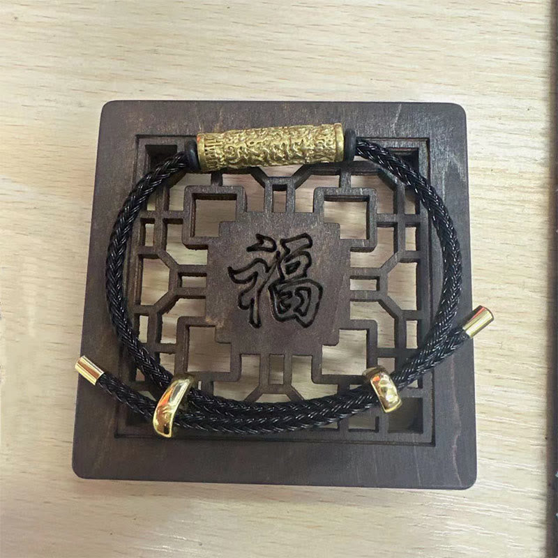 Pulsera trenzada de fuerza de protección de cuerda Tai Sui hecha a mano con Buddha Stones Tíbet