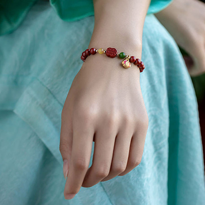 Pulsera Calma Felicidad Cinabrio Buddha Stones