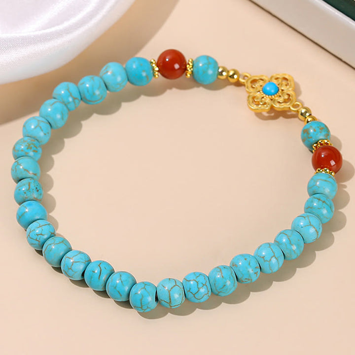 Pulsera de equilibrio de protección de cuentas turquesas de Buddha Stones