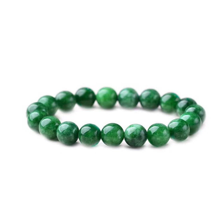 Pulsera de armonía tranquila con cuentas de jade cian y piedras de Buddha Stones