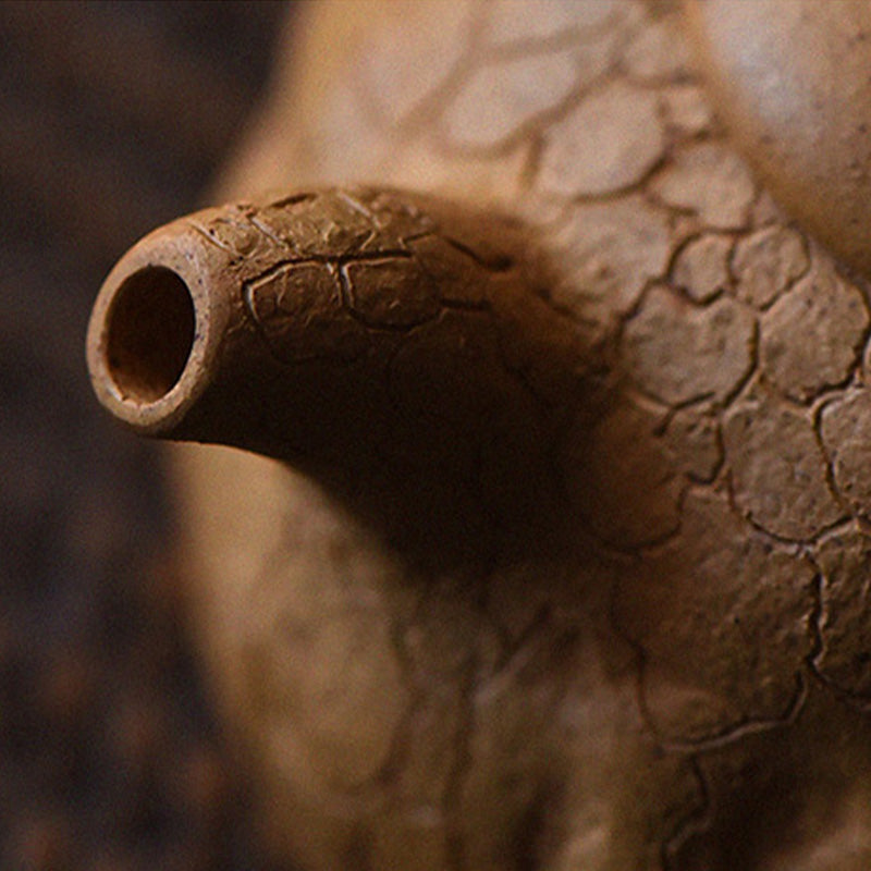 Tetera de kungfú de arcilla púrpura con textura de árbol Vintage hecha a mano con Buddha Stones 220ml