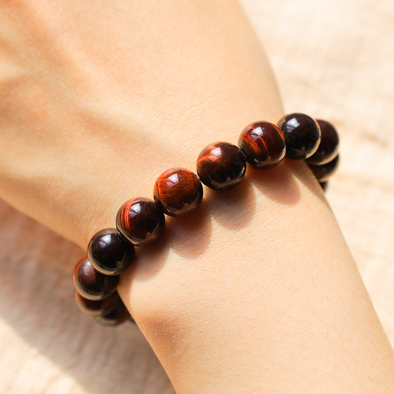 Pulsera de cuentas curativas de ojo de tigre natural con Buddha Stones