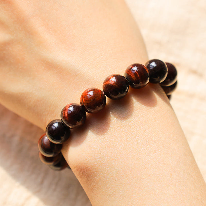 Pulsera de cuentas curativas de ojo de tigre natural con Buddha Stones