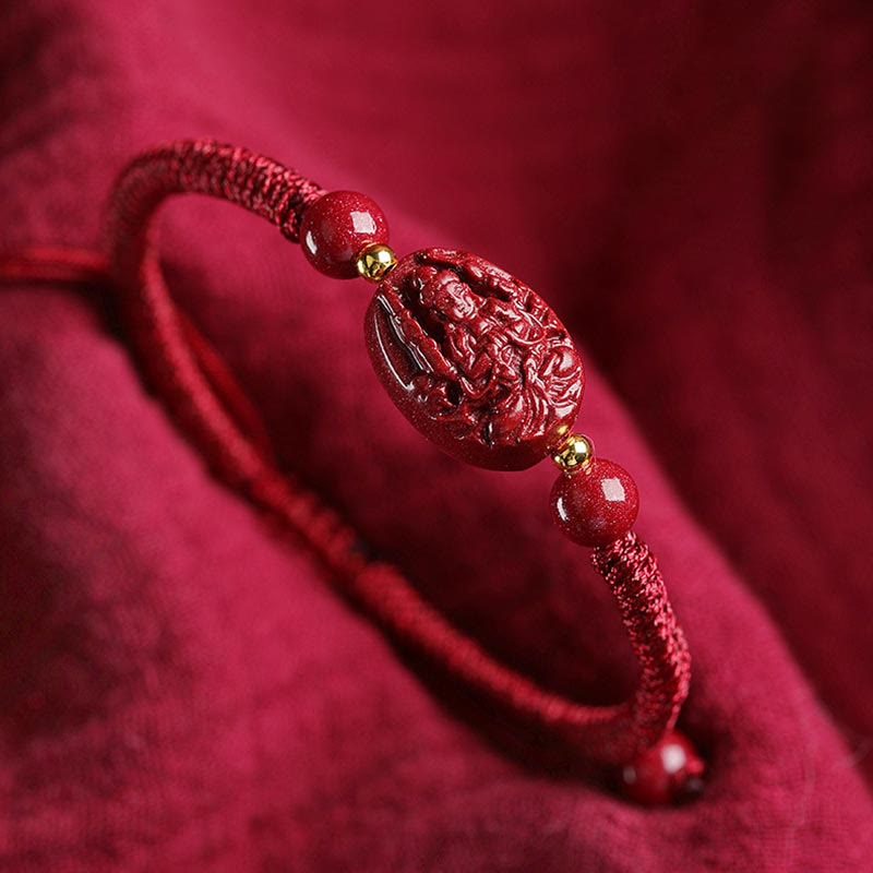 Pulsera de Buddha Stones del zodíaco chino, Buda natal, cinabrio, mantiene alejados a los malos espíritus