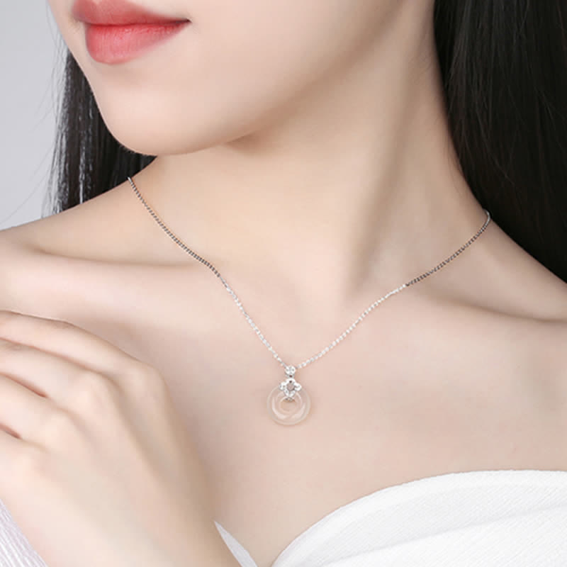 Colgante positivo del collar de la hebilla de la paz de la moneda de la calcedonia de la plata esterlina 925 - image 6