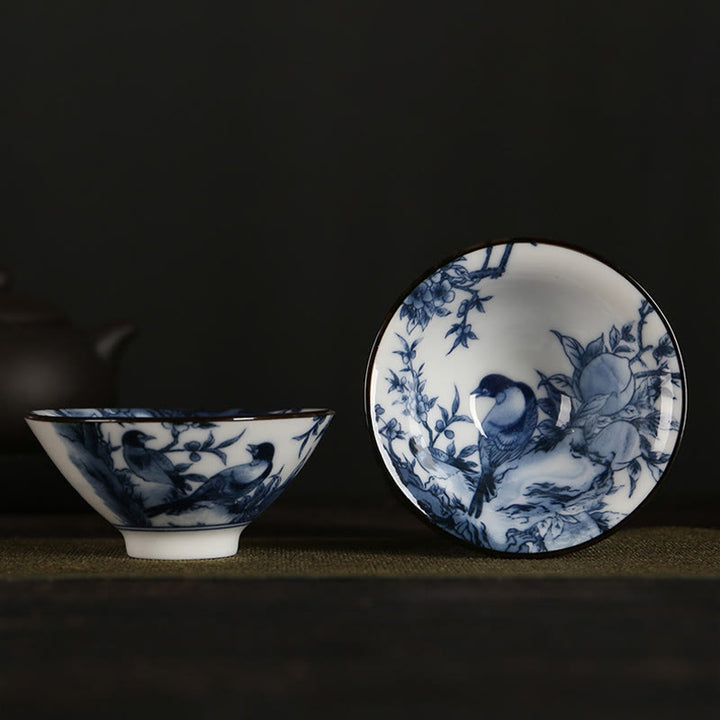 Taza de té de Buddha Stones, flores, carácter Fu, montañas, loto, flores de cerezo, taza de té de Kung Fu