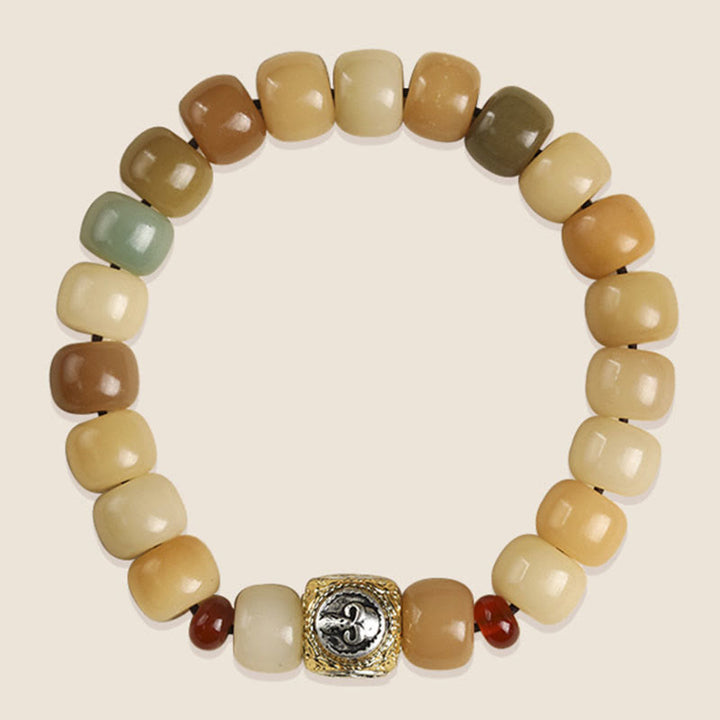 Buddha Stones Semilla Bodhi Natural El Señor del Bosque Cadáver Om Mani Padme Hum Pulsera de Sabiduría