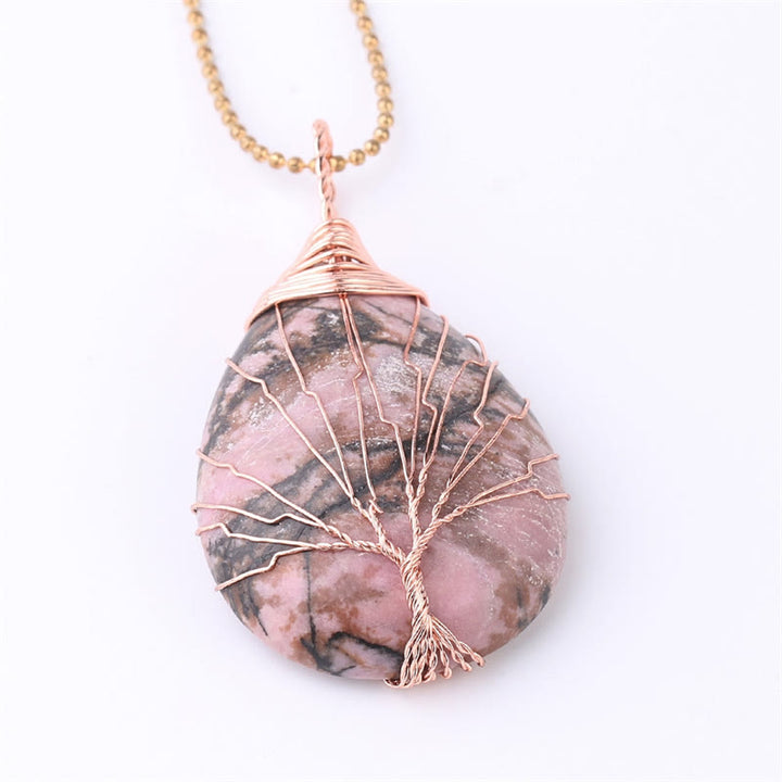 Collar con colgante de energía curativa, árbol de la vida, cristal de cuarzo Natural, Buddha Stones - image 14