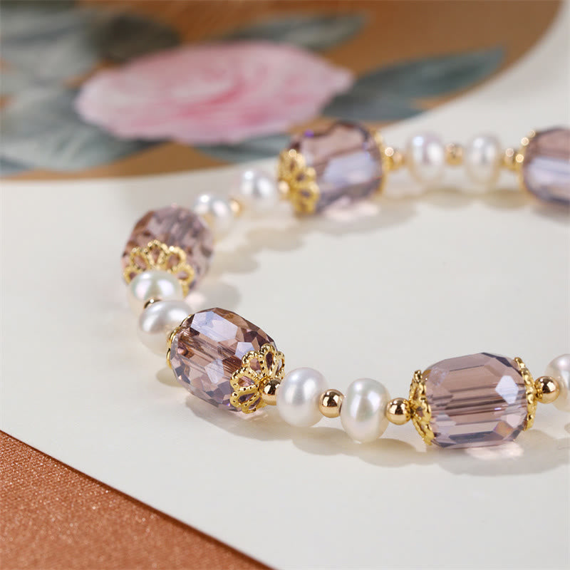 Pulsera de cadena curativa de paz con perlas de amatista natural y Buddha Stones