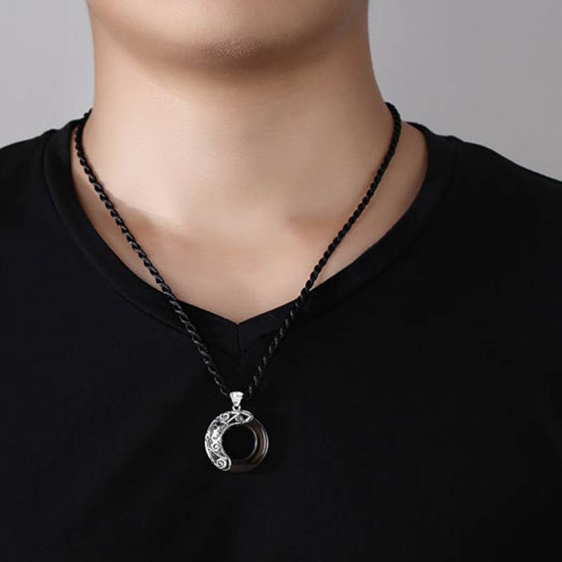 Collar con colgante redondo de bendición de obsidiana de hielo, 12 constelaciones del zodíaco , Buddha Stones