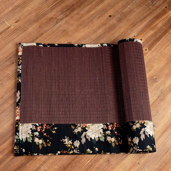 Tapete para taza de bambú con Buddha Stones , posavasos para taza de té, tapete para té de Kung Fu, Vintage, peonía, flor