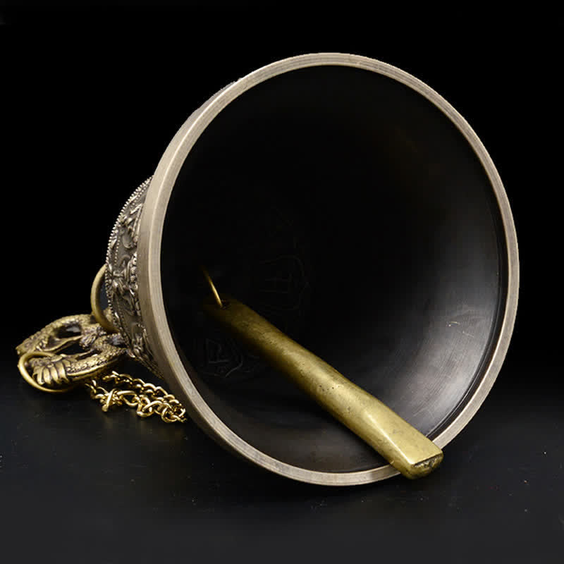 Campana de viento tibetana con grabado de Buda, dragón, campana de cobre, decoración colgante de pared de la suerte - image 7