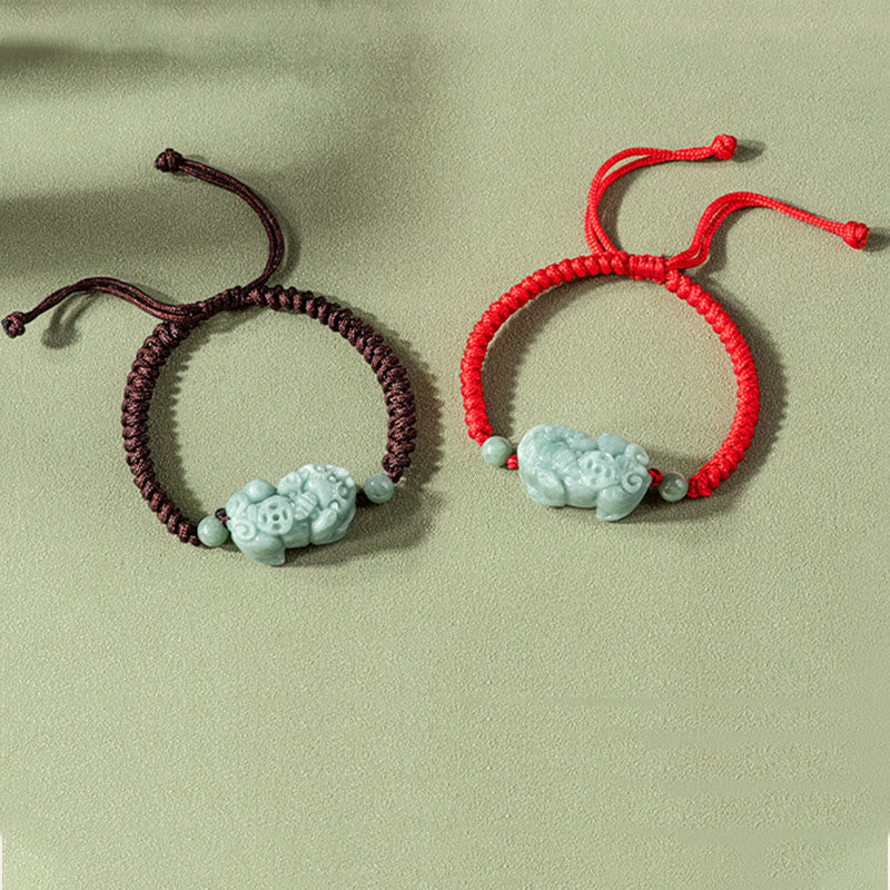 Pulsera de cuerda trenzada con nudo King Kong, protección PiXiu de Jade Natural hecha a mano con Buddha Stones - image 10
