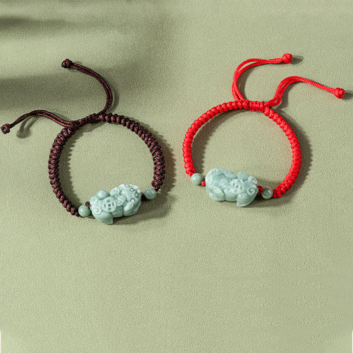 Pulsera de cuerda trenzada con nudo King Kong, protección PiXiu de Jade Natural hecha a mano con Buddha Stones - image 10