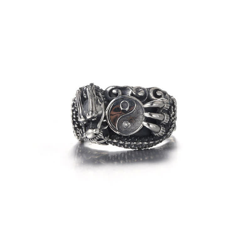 Anillo de éxito de protección Dragon Paw Yin Yang