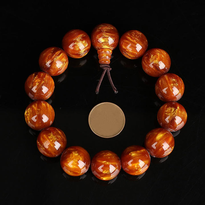 Buddha Stones Sauce De Mar Dorado Éxito Pulsera Positiva Mala