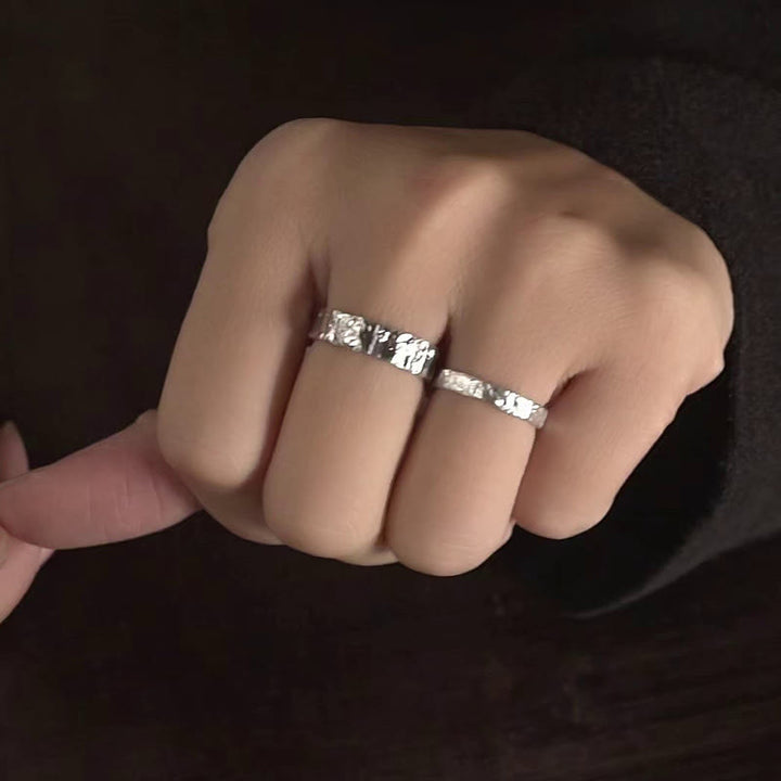 Anillo de pareja de bendición de diseño simple de plata de ley 925 - image 9