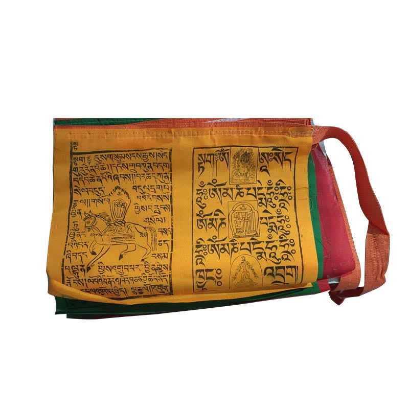Bandera tibetana de oración al aire libre, 5 colores, escrituras de caballo de viento, auspiciosa
