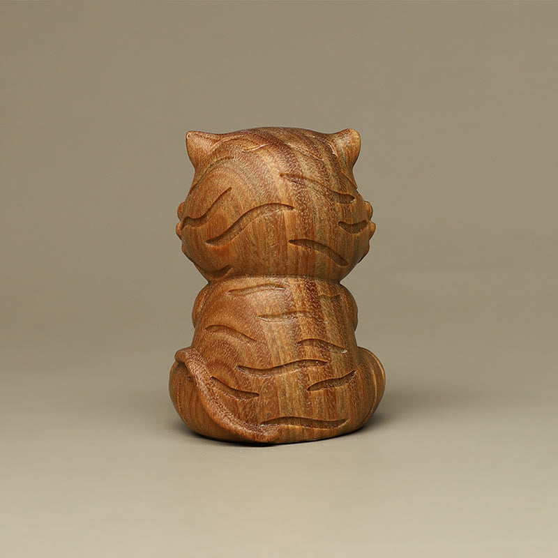 Buddha Stones pequeñas, decoraciones de escritorio positivas grabadas con tigre de sándalo verde - image 5