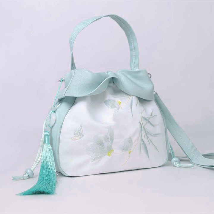 Buddha Stones Suzhou bordado Lotus Epiphyllum Magnolia algodón lino bolso bandolera bolso de hombro bolso
