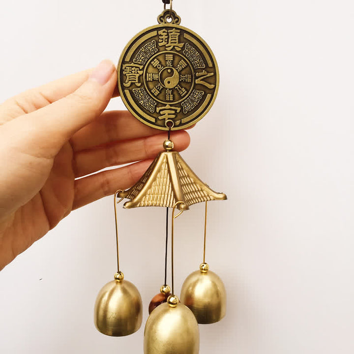 Buddha Stones, letra de bendición, elefante, Bagua, moneda auspiciosa, campanilla colgante de pared, decoración hecha a mano para el hogar
