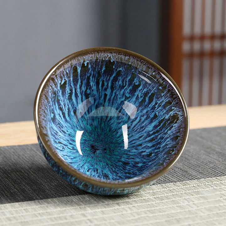 Tazas de té de cerámica multicolor de la ola del océano de la taza de té de las Buddha Stones