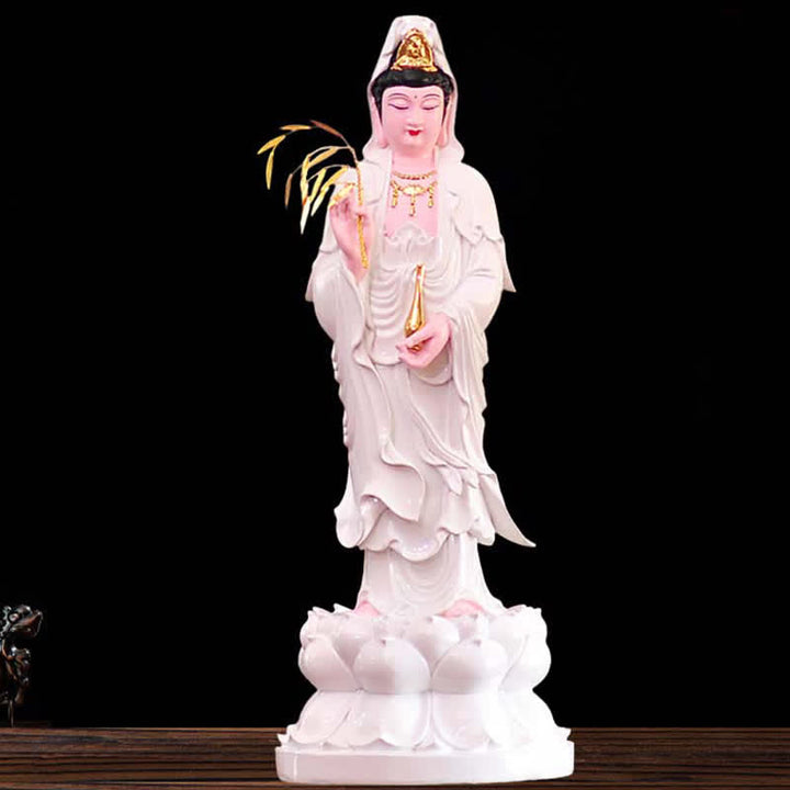 Estatuilla de Chenrezig Bodhisattva Avalokitesvara, estatua de resina de armonía, decoración del hogar - Blanco - image 6
