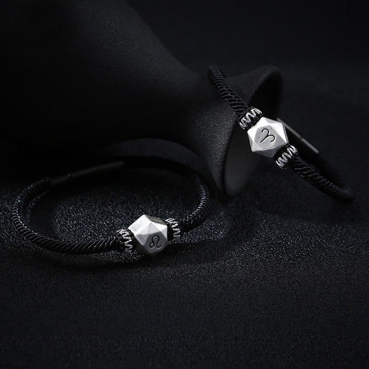 Pulsera de hilo hecha a mano con protección de las 12 constelaciones del zodíaco de plata de ley 999 con Buddha Stones - image 1